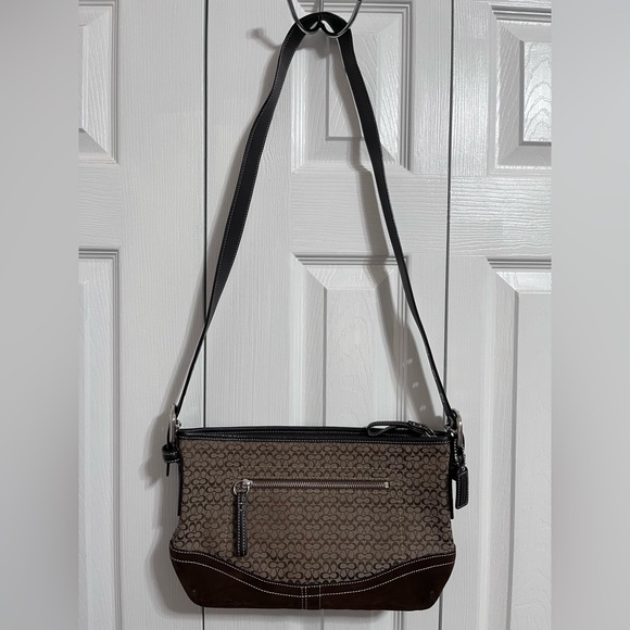 Coach Brown Suede Shoulder Bag - Picture 1 of 6